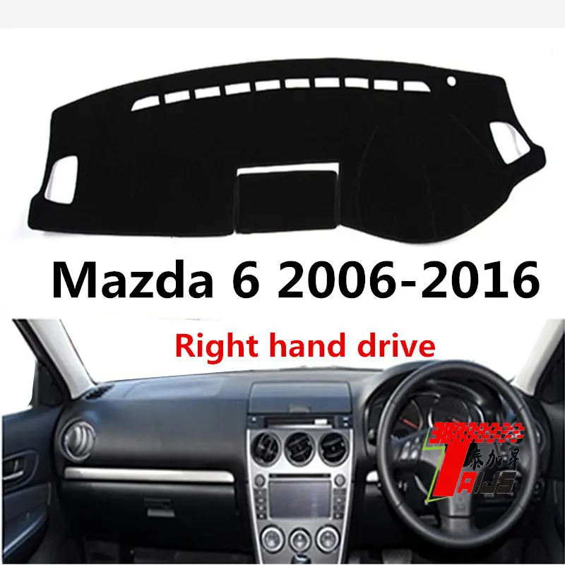 Taijs чехол для приборной панели автомобиля с правым приводом для Mazda 6 2006- лавсановое волокно, индивидуальный дизайн, разные размеры ковров