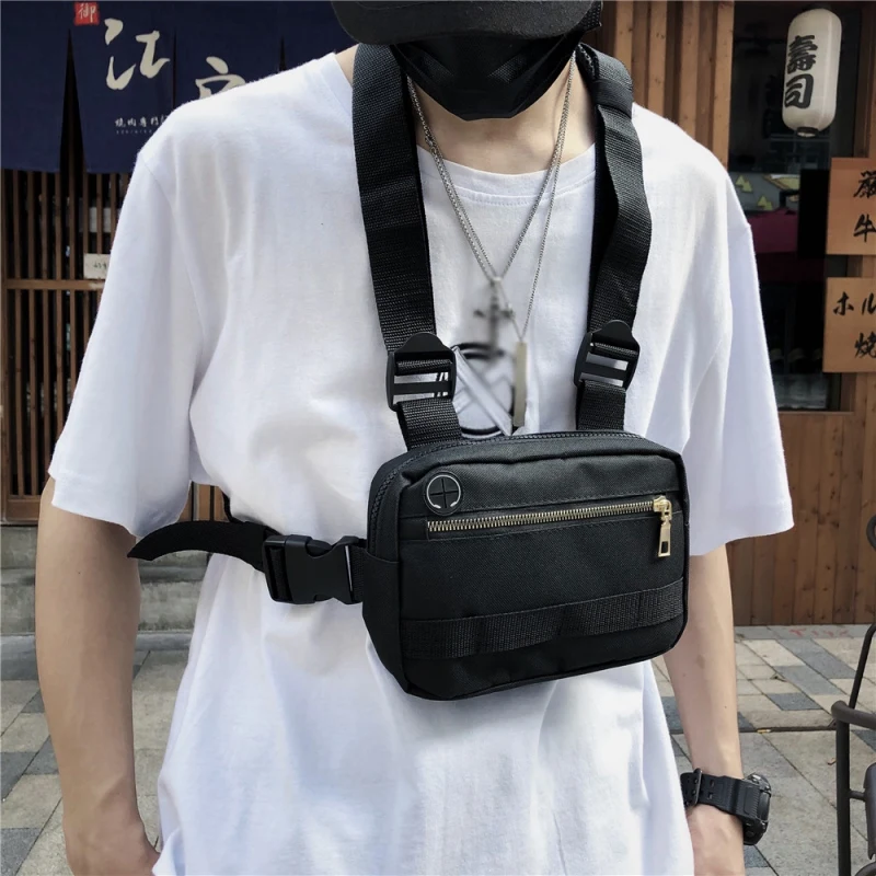 Мужская и женская сумка для груди в стиле хип-хоп, уличная поясная сумка, регулируемые тактические нагрудные сумки, поясная сумка, уличная поясная сумка