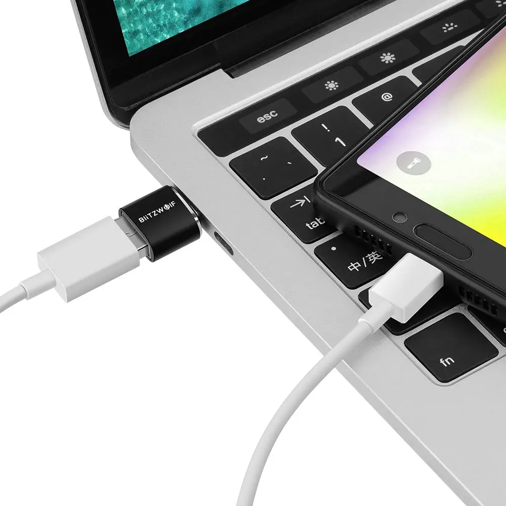 BlitzWolf BW-A4 mini type C к USB2.0 OTG адаптер конвертер 2 шт. для samsung huawei телефон высокоскоростные адаптеры для мобильных телефонов