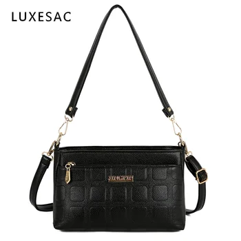 

Fashion Soft Leather Luxury Handbags Women Bags Designer Crossbody Bags Bolso Mujer Plaid Pattern Women's Shoulder Bag Sac Main