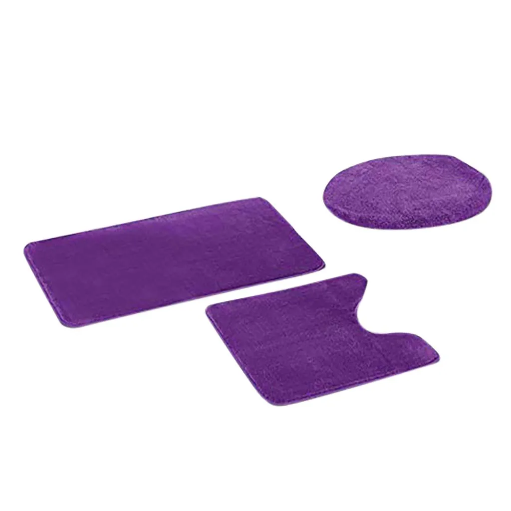 Твердые 3 шт коврики для ванной набор Противоскользящие коврики для ванной комнаты коврик для туалета крышка абсорбирующий набор ковров для ванной комнаты - Цвет: L