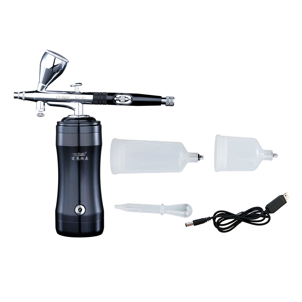 Airbrush Set USB Paint Spray Gun with Compressor Cleaning Kit Perfect for Model Makeup Nail Art Tattoos Crafts, DIY Tool