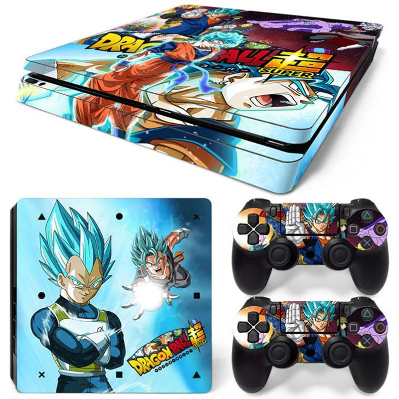 Hot Anime Goku Sticker Cover Wrap Protector Skin For Sony PS4 Slim Console & 2PCS Controller Skin Decal For PS4 Slim 