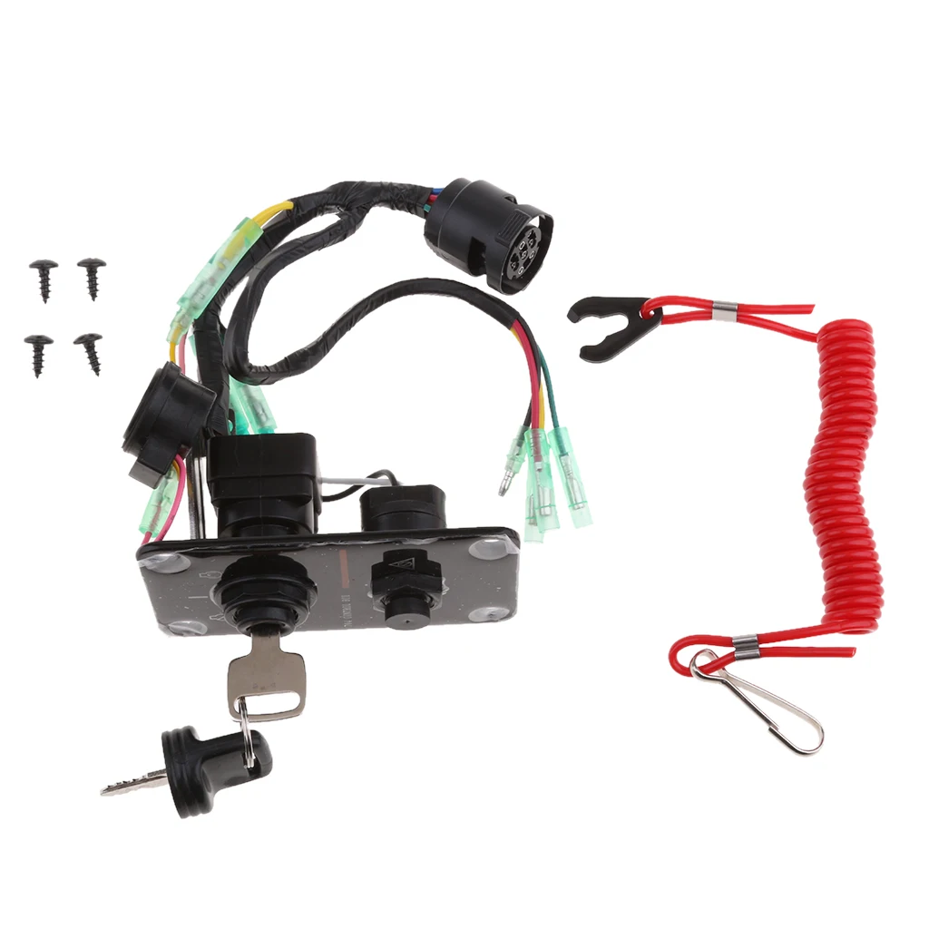 Marine Boat Motor Kill Stop Switch Panel with Safety Lanyard for Yamaha 2-stroke and 4-stroke Outboard Motors