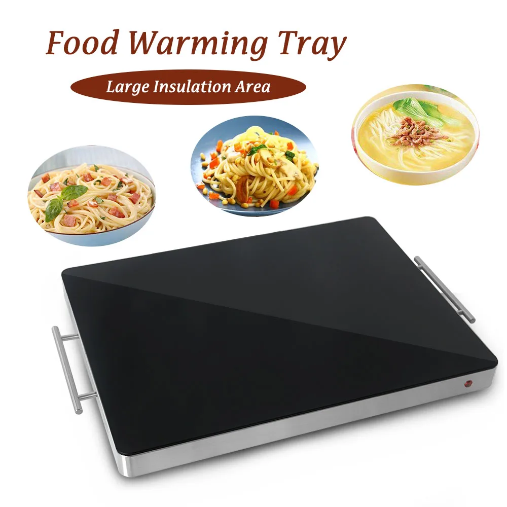 

ITOP Commercial Food Warm Tray Glass Embedded Wire Control Hot Plate Stainless Steel Buffet Electric Food Heating Plate 400W