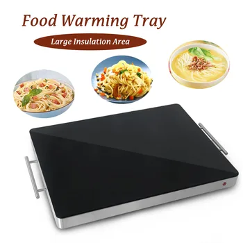 

ITOP Commercial Food Warm Tray Glass Embedded Wire Control Hot Plate Stainless Steel Buffet Electric Food Heating Plate 400W