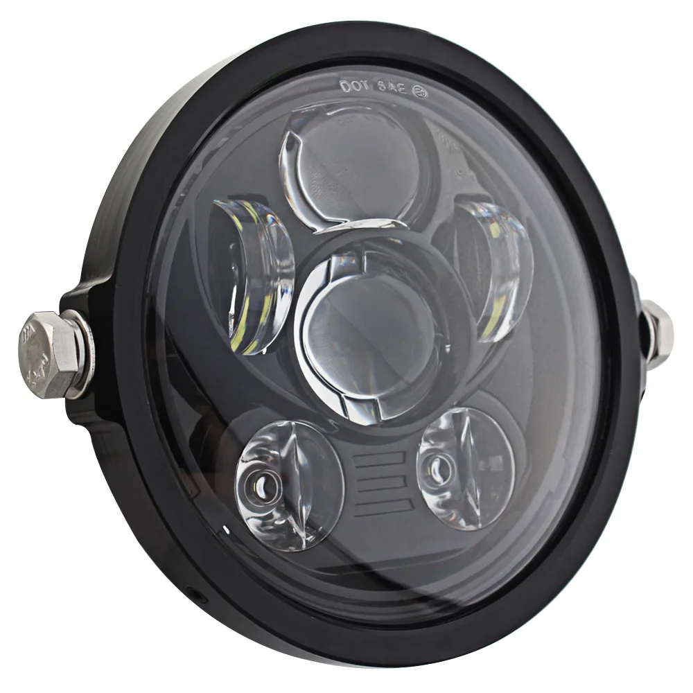 7" Round Headlamp w/ Bracket For Harley Dyna Sportster 1200 883 Parts Turn Signal Light 7 Inch Projector LED Headlight Ring