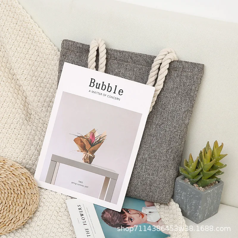 Wholesale Summer New Style Korean-style Literature And Art Hipster Canvas Bag Large Capacity Hemp Rope Hemp Fabric Beach Ba