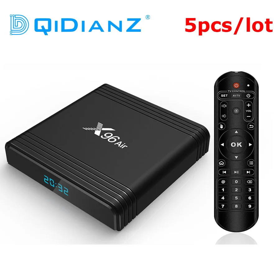 5 шт./лот X96 Air Amlogic S905X3 Android 9,0 ТВ приставка 4 ГБ 32 ГБ 64 Гб wifi 4K 8K 24 кадров в секунду X96Air медиаплеер Голосовое управление телеприставка