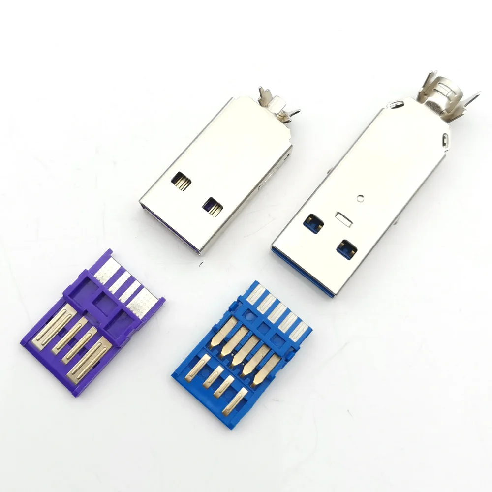 Welded Wire Connector With Case USB 2.0 Jack Type-A USB 3.0 Male Plug 2A/5A Large Current Connection Adapter 5-15set