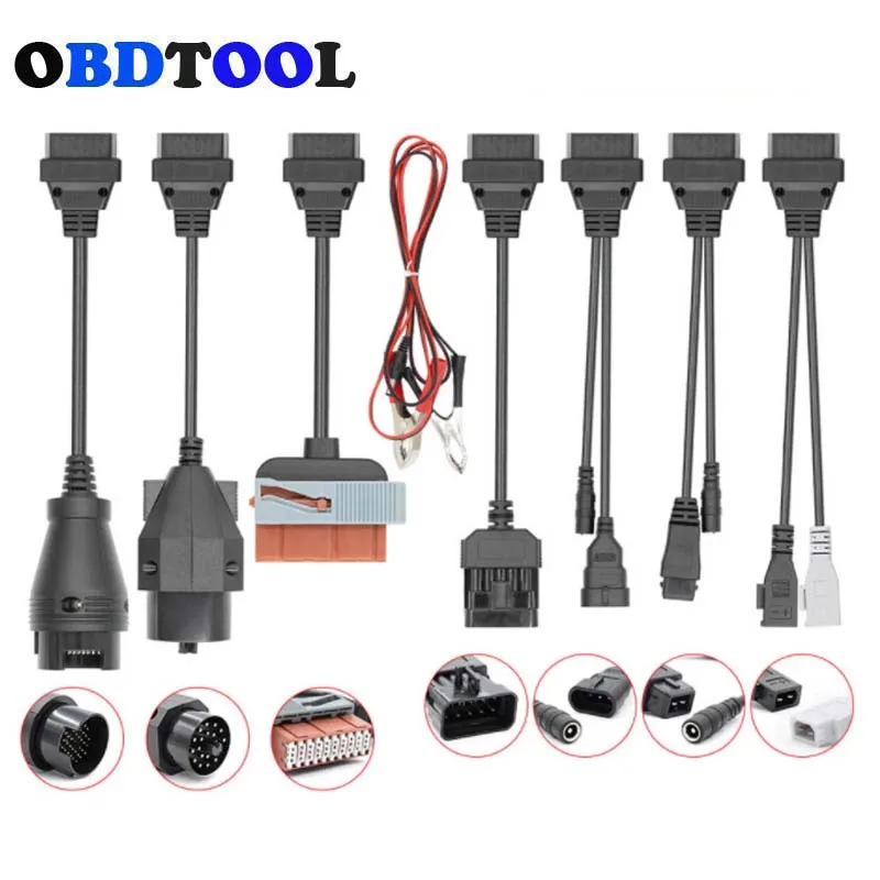 8pcs Full Set Truck Car Cables OBD OBD2 Connector Adapter for Scania Scanner BMW Multidiag Pro Auto Diagnostic Tool | Автомобили и