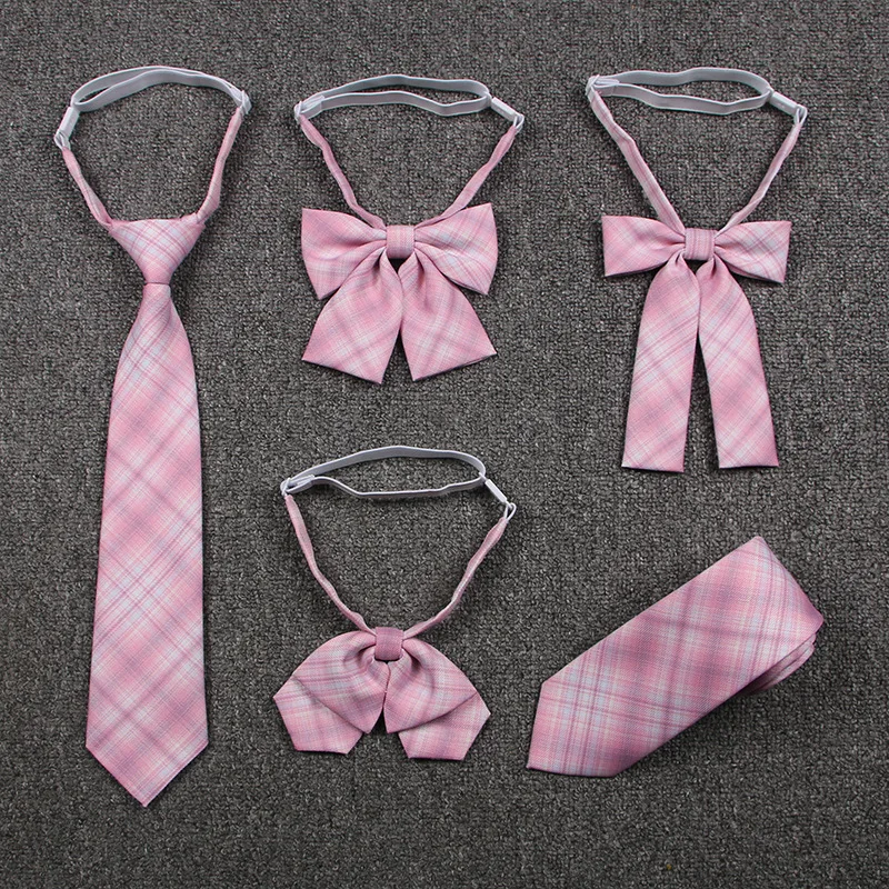 Pink Plaid Bow Tie Uniform Bow Tie Japanese JK Plaid Bow Student Girl Mindfulness Accessories