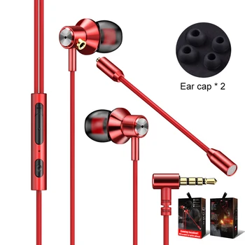 

Game Video Game Host Earphone Dual Wheat Metal In Ear Remote Headphone Wired Headset With Microphone Auriculares Earcap 2020