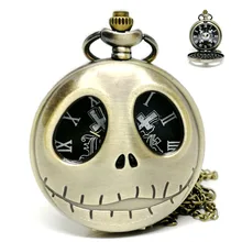 Мода Кошмар перед Рождеством 3D Джек кварцевые карманные часы Аналоговые в виде кулона ожерелье для мужчин и женщин рождественские подарки мульти-стиль