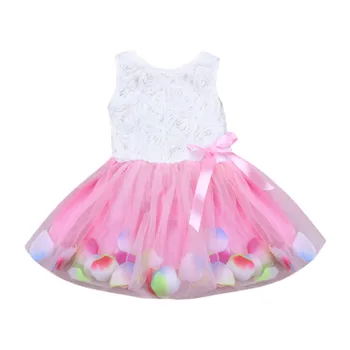 

Toddler Infant Bowknot Tutu Petals Tulle Dresses Baby Girls Flower Gown Outfits Girl Dress Summer Casual Clothes Vestido #LR1