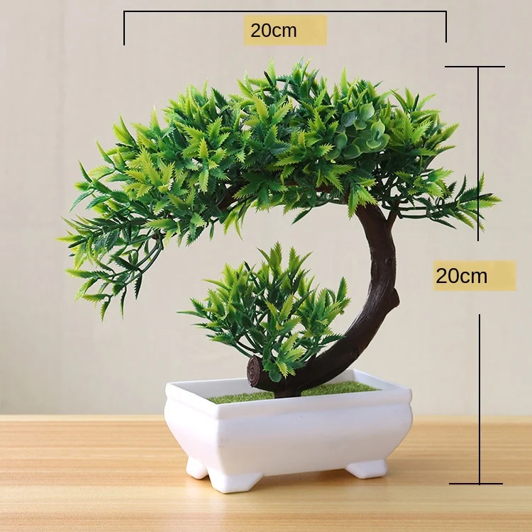 Artificial Plants Potted Bonsai Green Small Tree Plants Fake Flowers Potted Ornaments for Home Garden Decor Party Hotel Decor