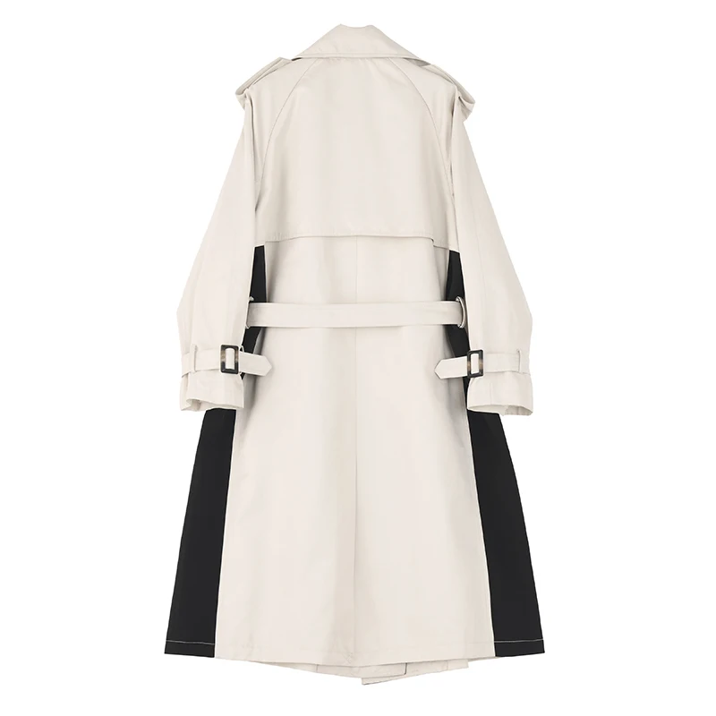GALCAUR Hit Color Patchwork Windbreaker For Women