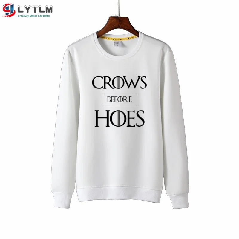 LYTLM рок Толстовка для хеллоуина мальчиков Crows Before Hoes подростков девочек свитшоты ночные часы одежда для маленьких девочек Валар моргулис