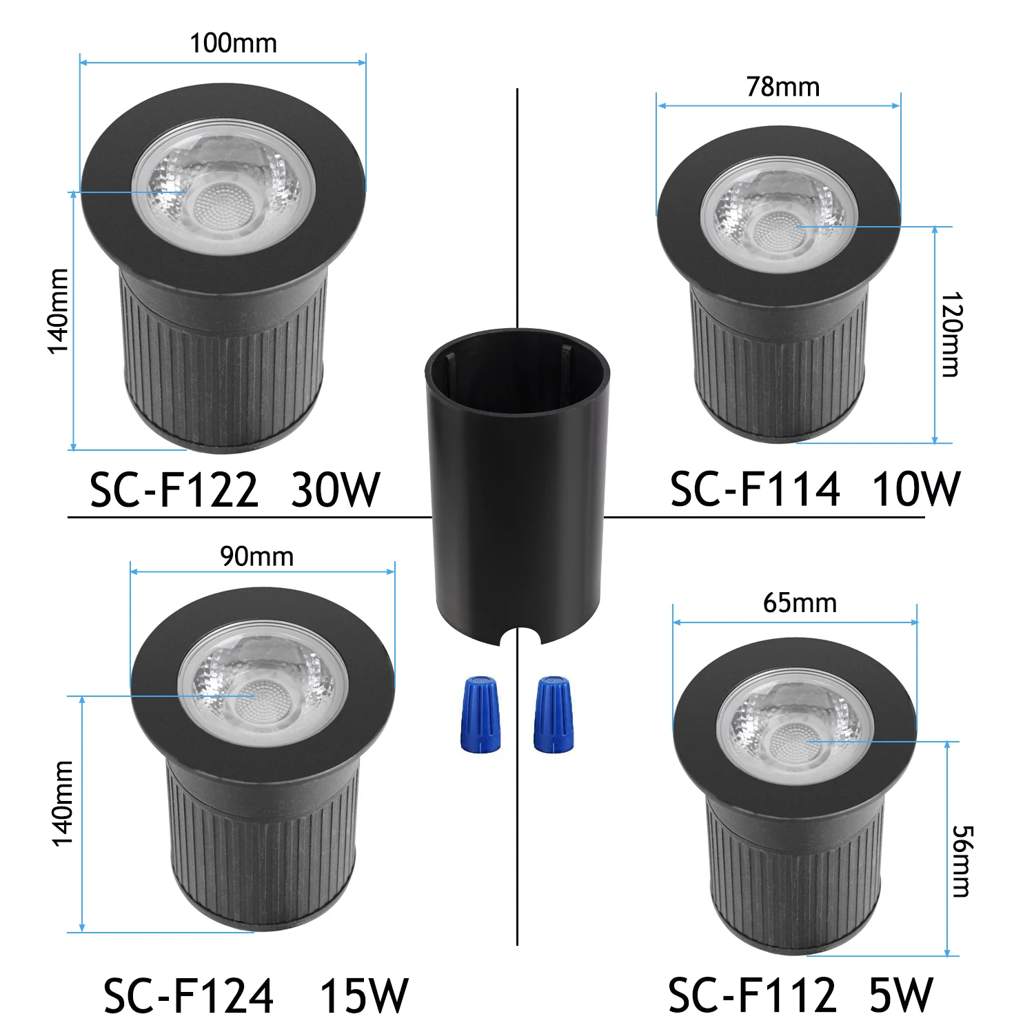 Luci da incasso per esterni - Luci da paesaggio a LED, AC 85-265V Faretto da incasso per giardino a LED per esterni, Proiettore a LED IP67, per giardini, scale, illuminazione architettonica