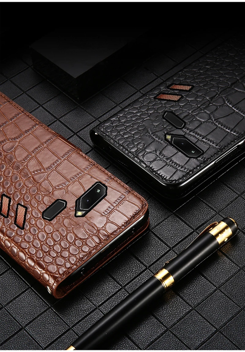 Для Asus ROG Phone II ZS660KL чехол Высококачественный мягкий силиконовый защитный чехол из натуральной кожи с отделением для Карт Подставка чехол для телефона
