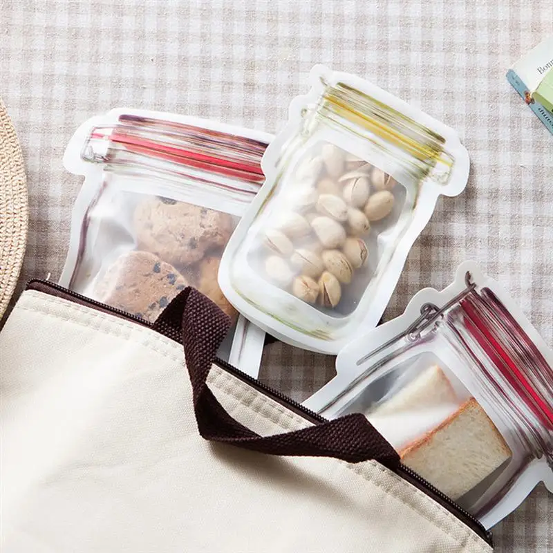 10 шт Mason Jar шаблон relosable самоклеющиеся Ziplock лечения сумки запечатывания сумка для хранения продуктов для конфет для печенья, закусок, гайки