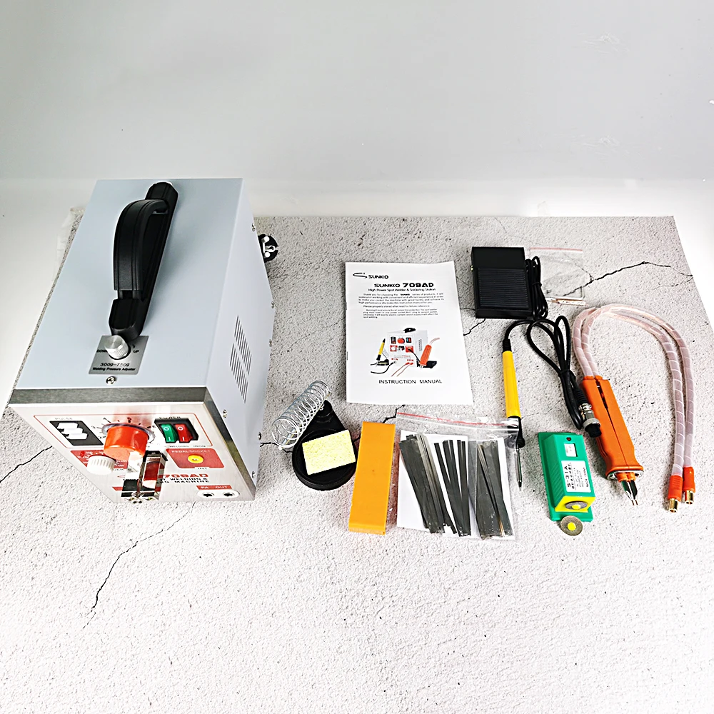 

Spot Welding Machine 3.2KW High Power Maximum Welding Thickness 0.35mm LED Lighting SUNKKO 709AD With 70B Welding Pen 18650