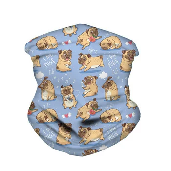 

WHEREISART 3D Cute Bull Dogs Print Outdoor Magic Scarf Bandana Head Wrap Headband Resistence Sport Balaclavas Headwear Women