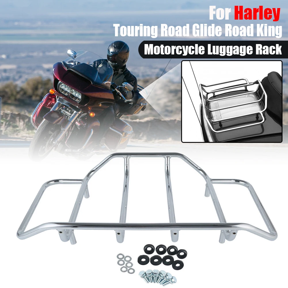 

Motorcycle Luggage Rack Chrome For Harley Touring Road Glide Road King Tour Pack Street Glide FLTRX Electra Glide CVO 1984-2018