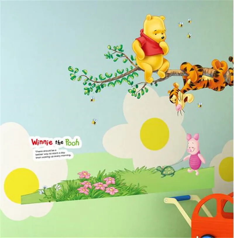 Мультяшный медведь тигр 3d яркие наклейки на стену для детской комнаты Детский в