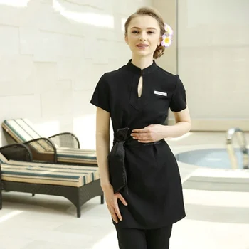 

Spa massage beautician uniform women beauty salon waitress beautiful clinical uniforms for woman feamle dress