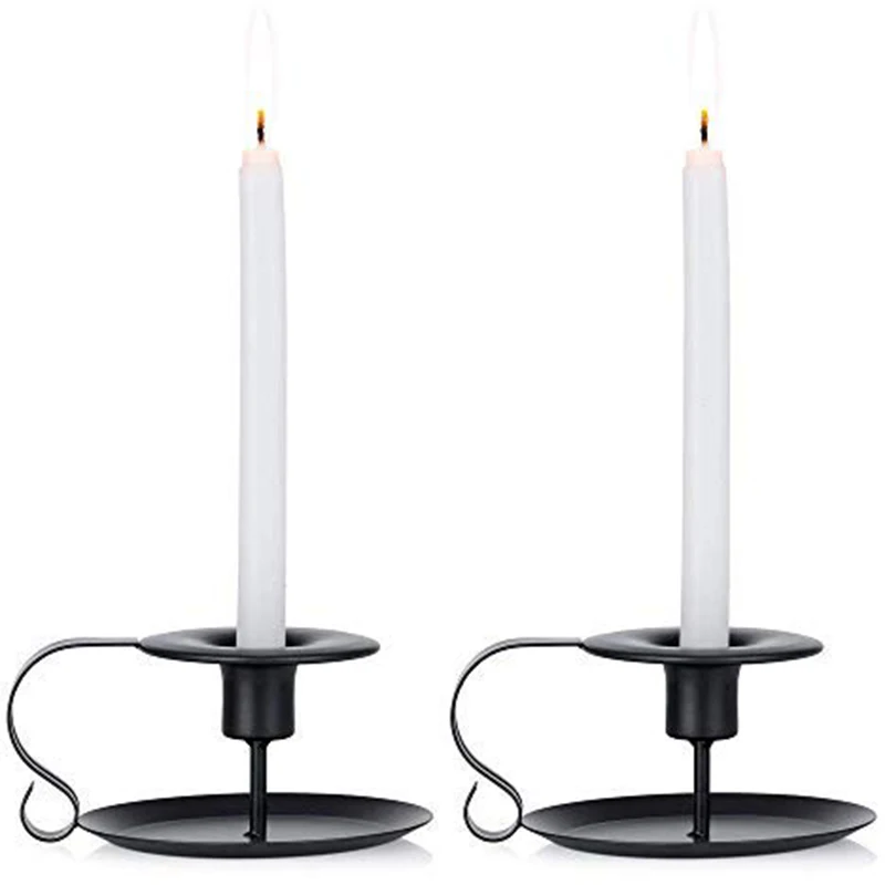 ABUI-4Pcs винтажный конусный подсвечник из кованого железа, простой подсвечник, семейный подсвечник при свечах, украшение для ужина на Хэллоуин