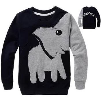 

Baby Chidren Color Block Animal Elephant Pattern Sweater T-shirt Size 1-5Y Hot Kids Boys Long Sleeve Sweater Tops
