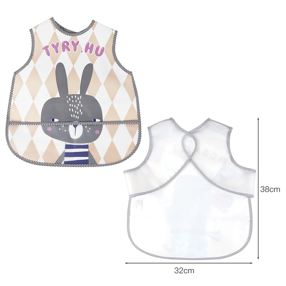 2pc/lot Baby Waterproof Sleeved Bib Apron Kids Smock for 1-3 Years Toddler Bib