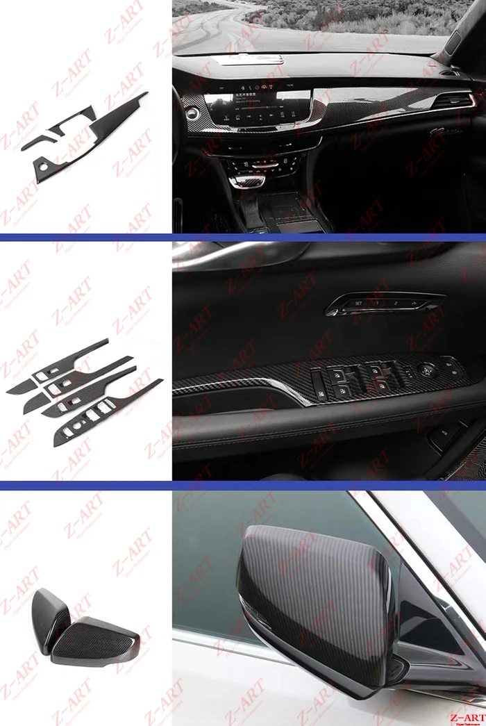 Z-ART углеродное волокно выглядит внутренняя отделка части для cadillac CT6 interiror отделка 29 шт. комплект для cadillac CT6