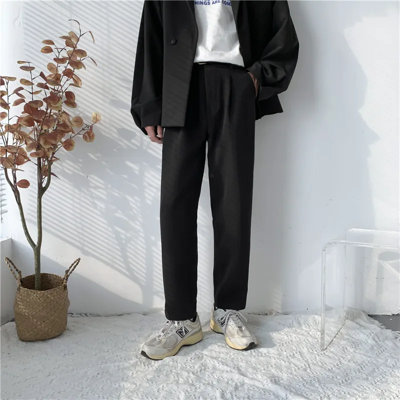 2021 Men's Loose Western-style Trousers Leisure Trouser Straight Fit Casual  Pants Formal Business Design Cotton Suit Pants S-3XL