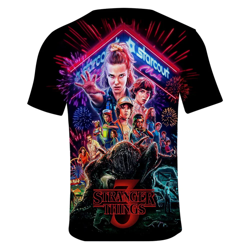 Повседневная футболка с короткими рукавами и 3D-принтом «Stranger Things 3 stranger things 3»