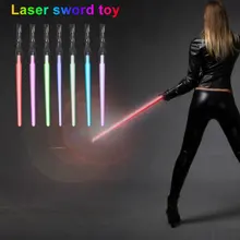 Sabre laser 2 en 1 à LED, jouets épée lumineuse extensible avec 7 couleurs, jouet Cosplay baguettes lumineuses, brille dans la nuit