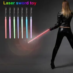 2 in1 led light up sabre sabre brinquedos expansível espada de luz com 7 cores brinquedo cosplay luminoso pauzinhos luz brilho no escuro