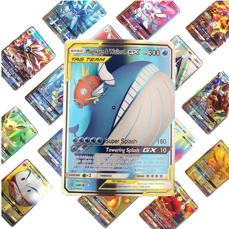 Детские игрушки, 100 шт., английские GX, EX Pokemones, карточные игрушки, карточная игра, битва, карт, торговая энергия, карточная карта