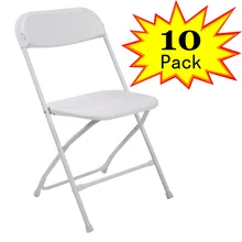 10/5 Pack Wit Plastic Klapstoel Voor Bruiloft Commerciële Evenementen Stapelbaar Folding Stoelen Met Gewatteerde Kussen Seat[US-W]