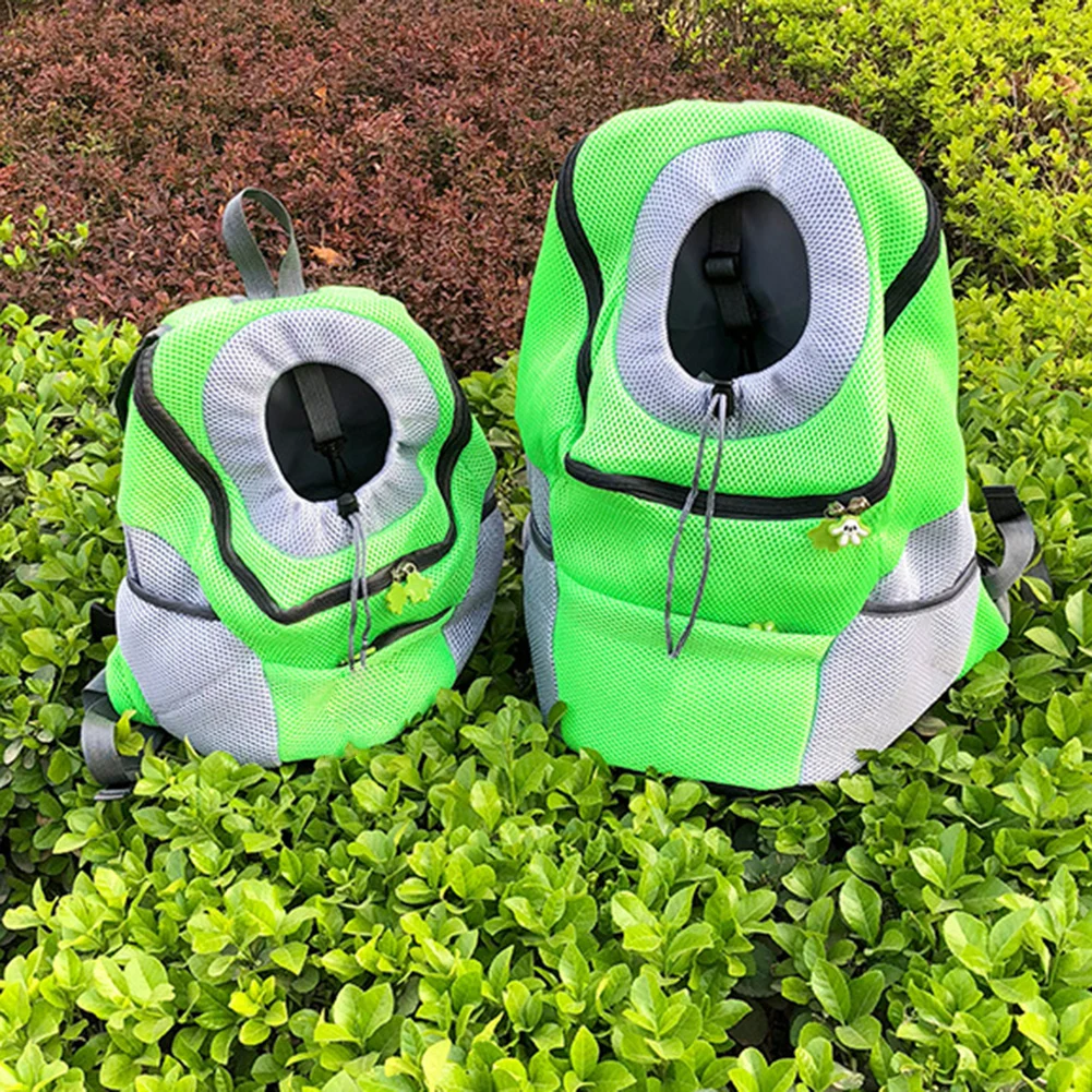 New Out Double Shoulder Portable Travel Backpack Outdoor Pet Dog Carrier Bag Pet Dog Front Bag Mesh Backpack Head Pet Supplies