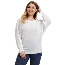 New Fashion Slash Neck Batwing Long Sleeve Knitted Sweaters Jumper Women Solid Color Large Size Loose Casual Pullover Sweater New Fashion Slash Neck Batwing Long Sleeve Knitted Sweaters Jumper Women Solid Color Large Size Loose Casual Pullover Sweater
