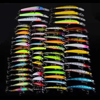 

60pcs/lot Plastic Assorted Fishing Lures Minnow Lure Crank Bait Mixed Tackle 8 Models