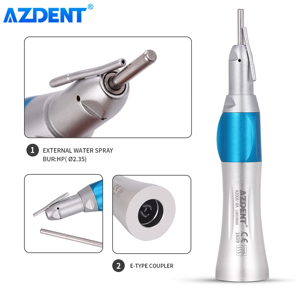 AZDENT Dental Surgical Straight Handpiece 11 Nose Cone With External
