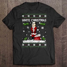 Мужская забавная Футболка модная футболка белый Рождественский Пабло Эскобар деньги снежинки женский Рождественский пуловер Футболка