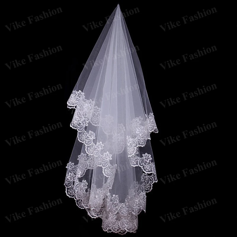 In-Stock-White-Ivory-White-Cathedral-Wedding-Veils-Short-One-Layer-Bridal-Veil-Appliques-Lace-Edge (1)