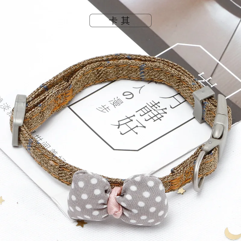 Wave Bowknot Cat Collar Adjustable Puppy Collar Lovely Pet Accessories for Cats Small Dogs