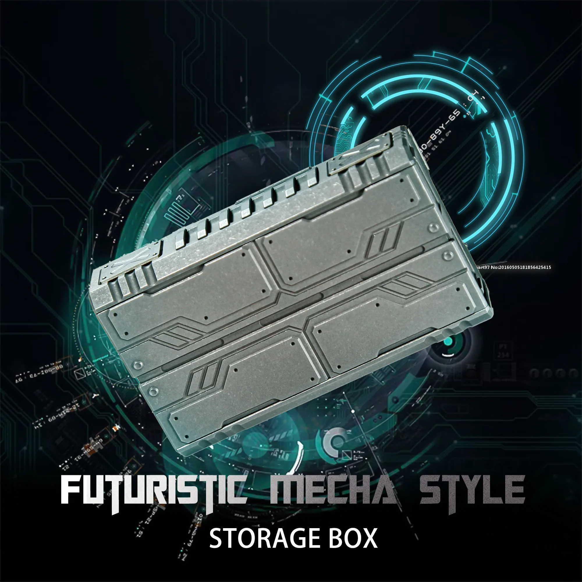 

Cyberpunk Mechanic Titanium Storage Box, EDC Mecha Metal Slider Case, Candy Pill Cigarette Box, Fidget Toys, Figer Spinner