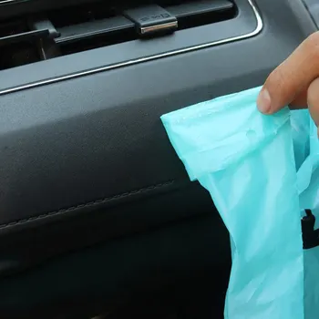 

50pcs Disposable Self-Adhesive Portable Blue Widely Vomit Bag Car Seat Back Storage Bag Car Biodegradable Garbage Storage Bag