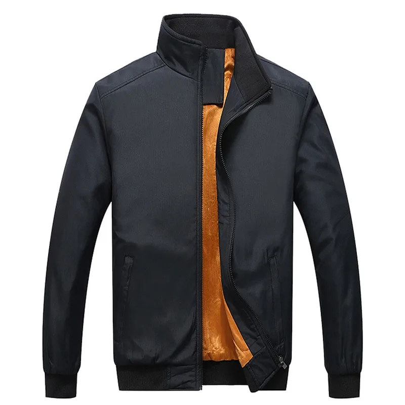 Осень-зима плюс размерные куртки мужские 5XL 6XL 7XL 8XL бюст 144 см Флисовое одеяло повседневные мужские куртки - Цвет: Черный